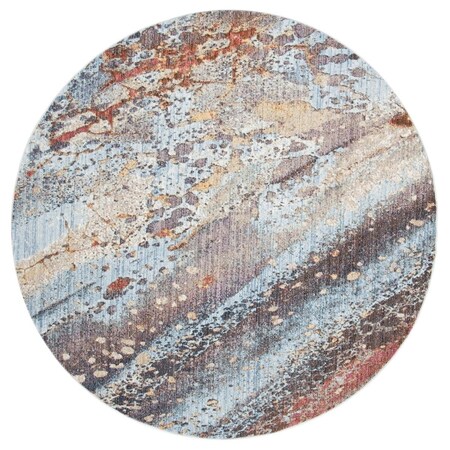 Safavieh 7 x 7 ft. Round Monray 600 Power Loomed RugRed & Multi Color MNY617D-7R